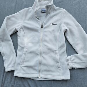 Columbia White Ski Jacket Streamlined Design